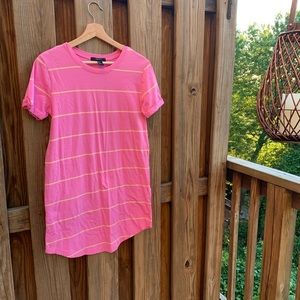 Forever 21 Pink Striped Shirt Dress